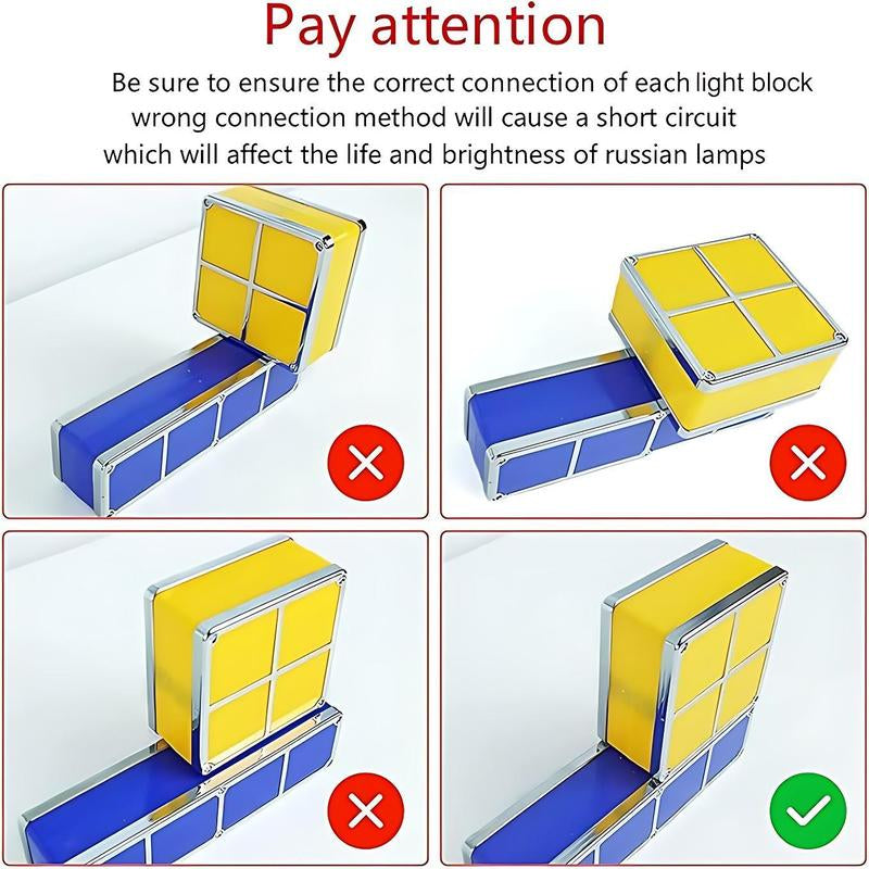 【Hot Selling Gift】7 PCS Stackable Night Light 3D Puzzles Toy 7 Colors Magic Blocks Induction Interlocking LED Novelty Desk Lamp Lighting DIY for Teens and Adults Home Deco Great Gift for Birthday