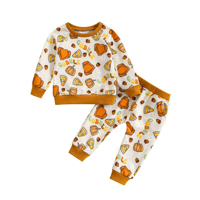 LAGKIYOJ Halloween Toddler Baby Girl Outfits Cute Pumpkin Sweatshirt Tops Warm Pants Set Infant Girl Fall Winter Clothes