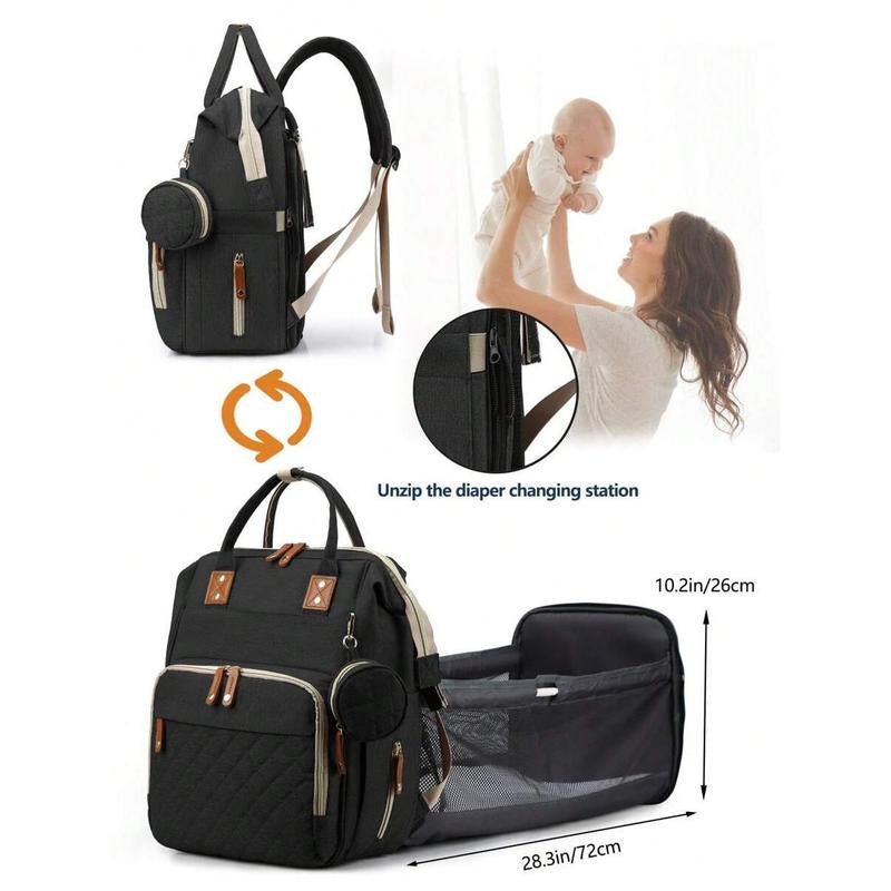 1Pc Baby Diaper Bag Backpack with Changing Station, Multifunction Portable Waterproof Large Capacity Travel Baby Changing Bags, Baby Stuff Organizer , Baby Registry Search, Baby Diaper Bags for Boys & Girls, Newborn Baby Essential Gifts Comfort