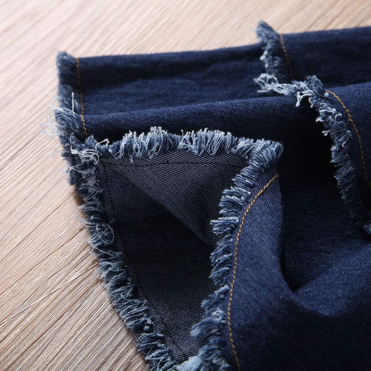 Toddler Kids Girls Bell Bottom Jeans Ruffle Flare Raw Hem Denim Pant Trousers High Waisted Wide Leg Pants Leggings