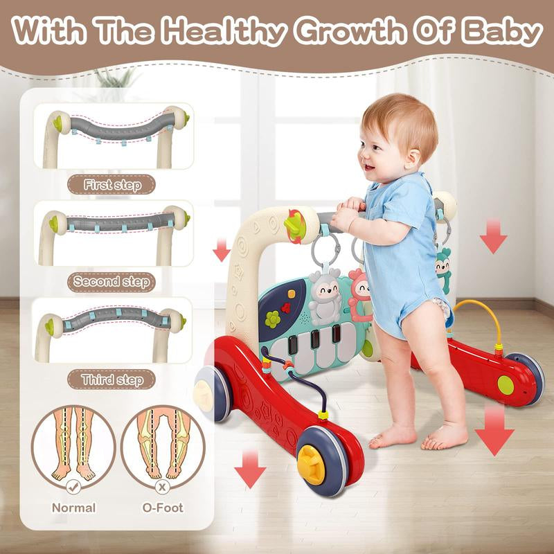 Baby Play Mat Baby Gym,Play Piano Tummy Time, Floor Activity Center,Baby Seat,Infant Baby Walker - Toddler Push Walker, Boy & Girl Gifts for Newborn Baby Toddler Sensory Cute