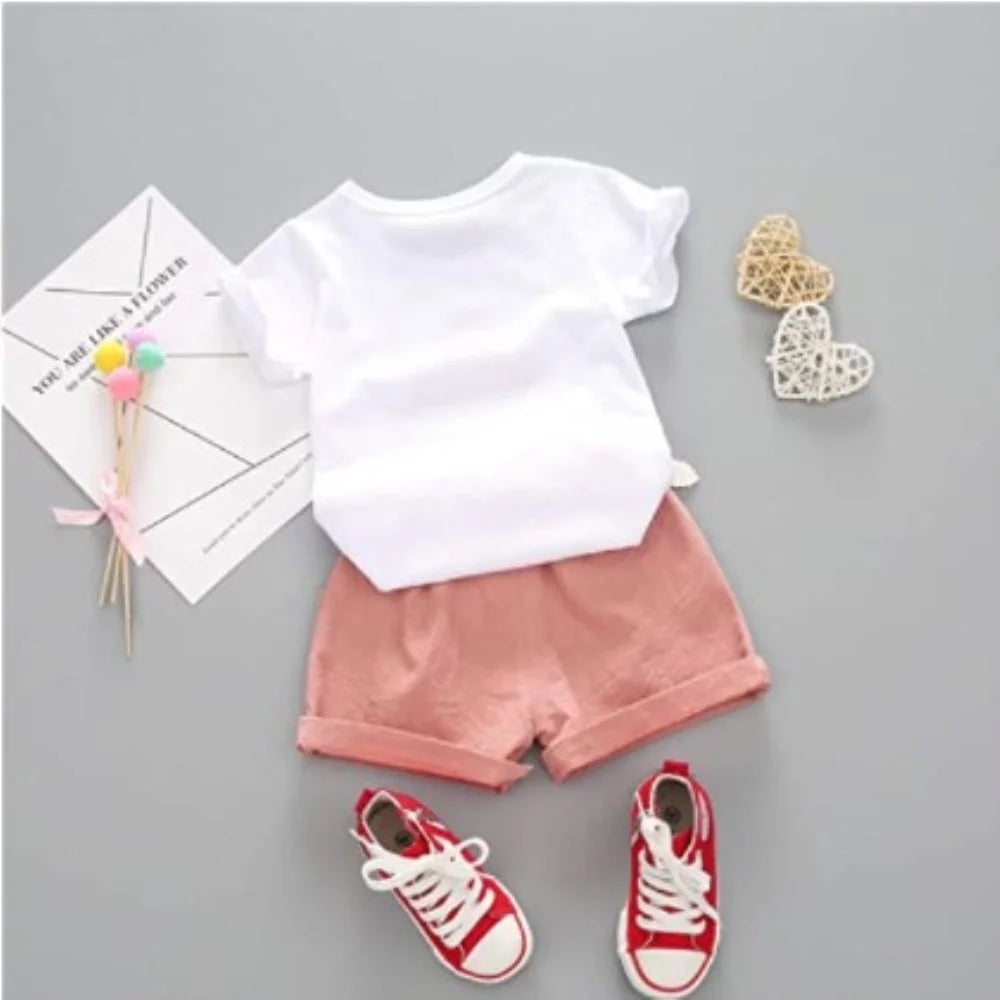 Baby Girl Summer Short Set Female Cute T-Shirt Shorts 2Pcs Clothes Outfits