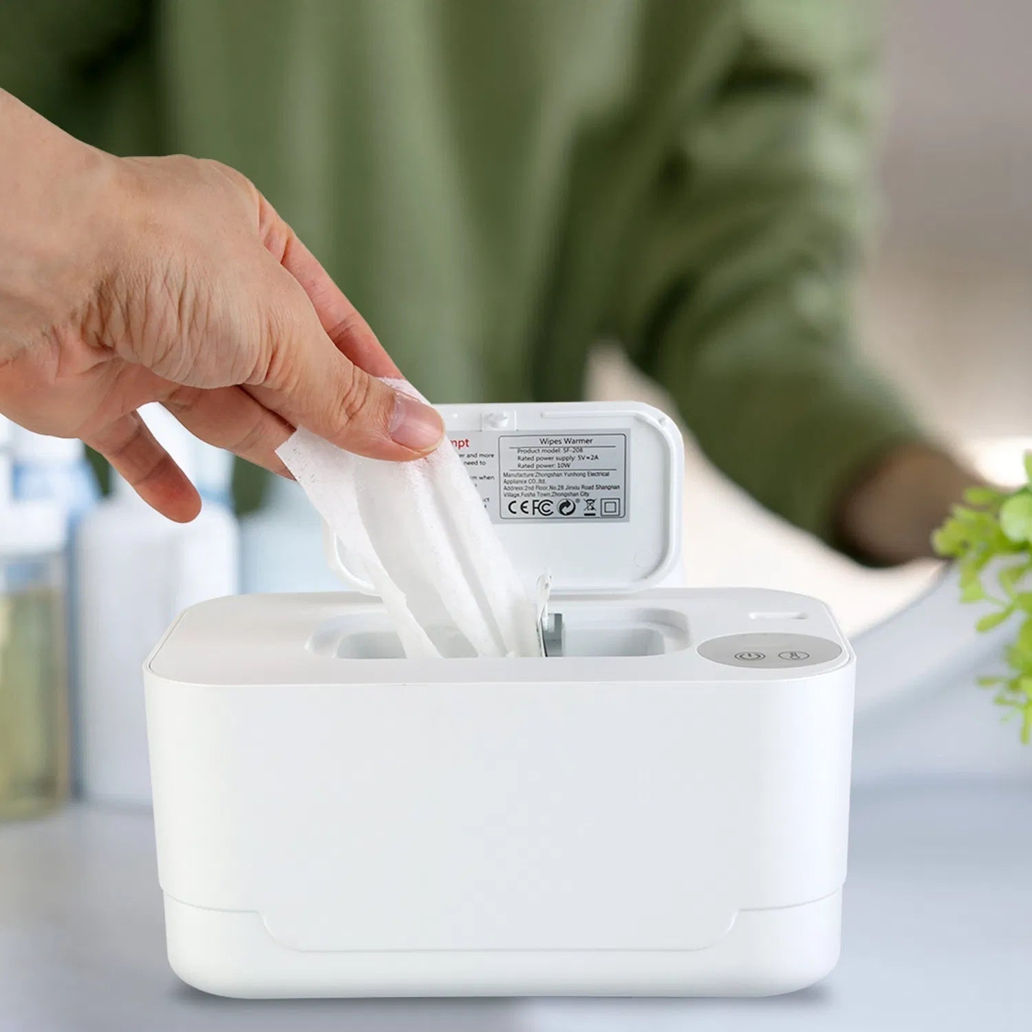 Baby Wipe Warmer With 3 Temperature Settings Type-C Powered Baby Wet Wipes Dispenser With Night Light Large Capacity Diaper Wipe Warmer For Baby GPCT5369