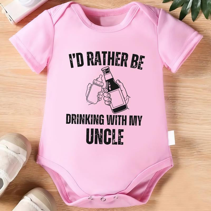 Id Rather Be Drinking with My Uncle Baby ONESIE, Uncle Baby ONESIES Brand, Funny Uncle Baby Bodysuit, Uncle Announcement Baby Onesie