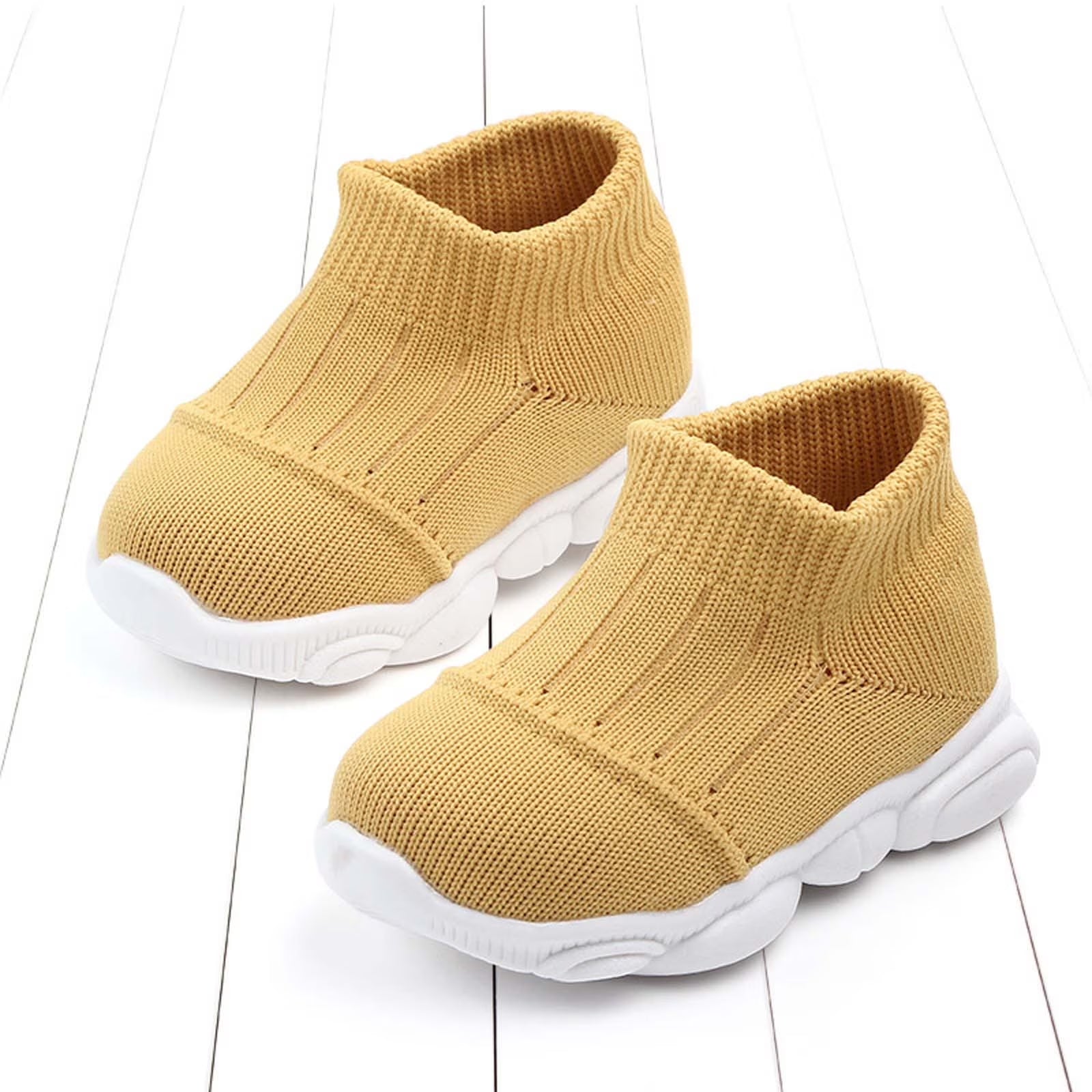 Toddler Shoes Clearance Toddler Infant Baby Girls Boys Casual Shoes Flying Woven Toddler Shoes Yellow 15-18 Months