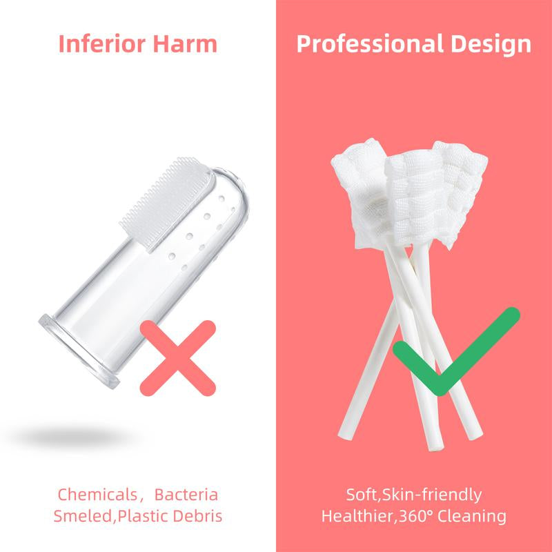 Baby Tongue Cleaner, Newborn Baby Toothbrush, 96PCS Disposable Infant Toothbrush Clean Baby Mouth,Gauze Gum Cleaner Toothbrush Baby Oral Cleaning Stick Dental Care for 0-36 Month Baby