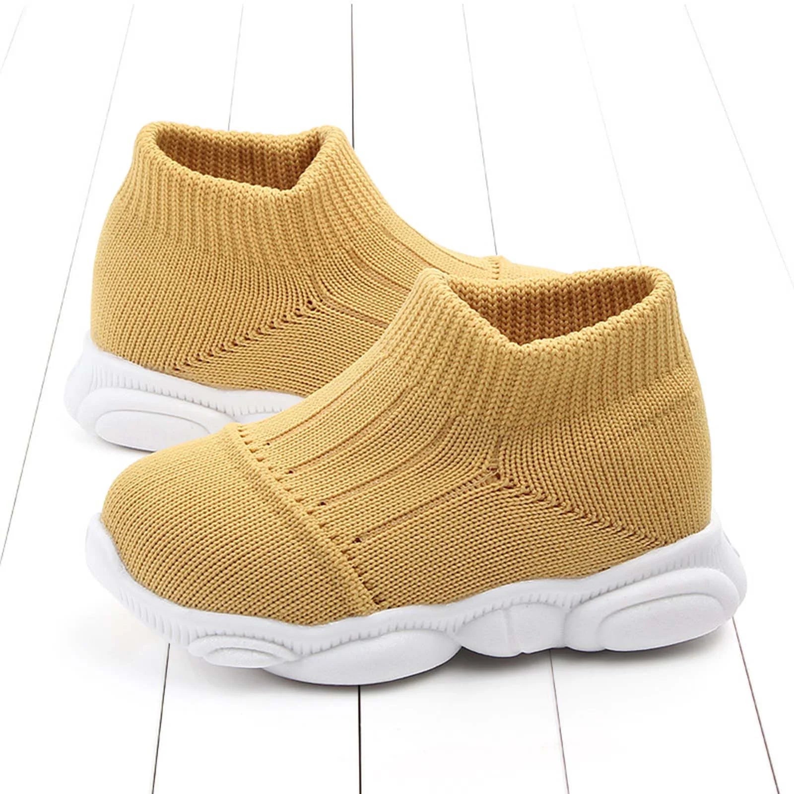 Toddler Shoes Clearance Toddler Infant Baby Girls Boys Casual Shoes Flying Woven Toddler Shoes Yellow 15-18 Months