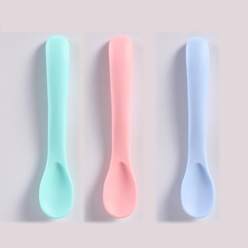 Silicone Baby Spoon Set, Baby Feeding Spoon, Baby Utensils for Self Feeding, Safe Baby Feeding Tool for Home & Travel
