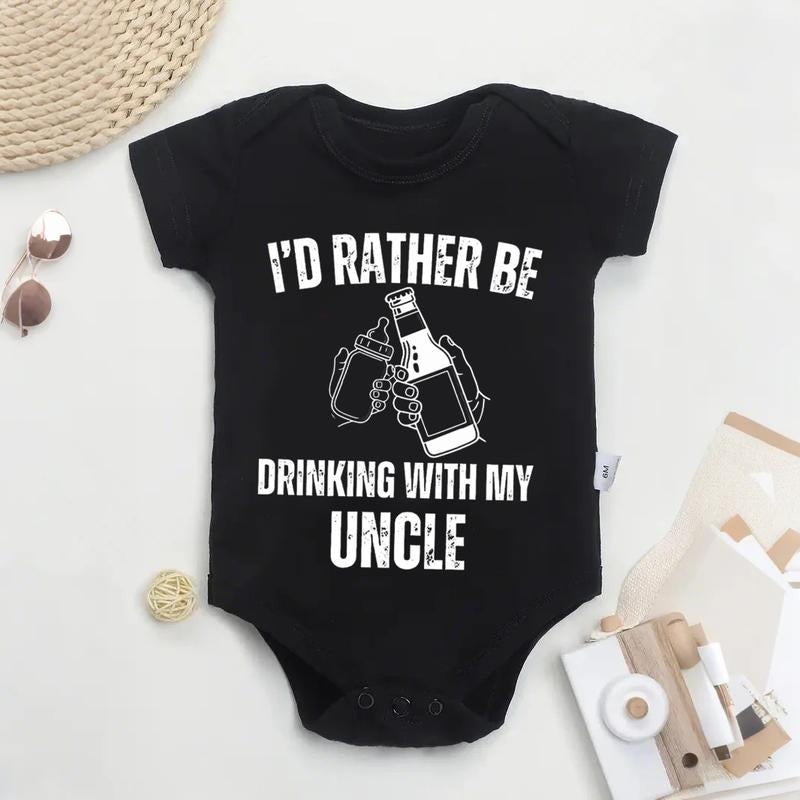 Id Rather Be Drinking with My Uncle Baby ONESIE, Uncle Baby ONESIES Brand, Funny Uncle Baby Bodysuit, Uncle Announcement Baby Onesie
