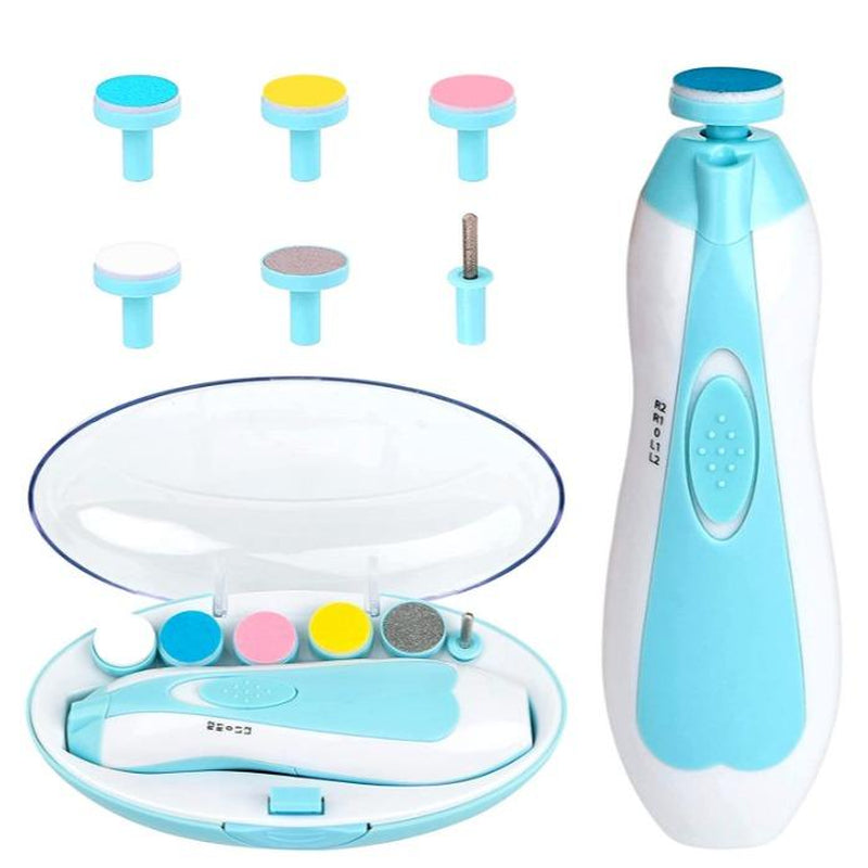 Baby Nail Trimmer Electric and Baby Grooming Kit,Baby Nail Clippers, 6 in 1 Baby Nail File,Nail File Baby Grooming Kit Manicure Set for Toddler or Adults,Blue