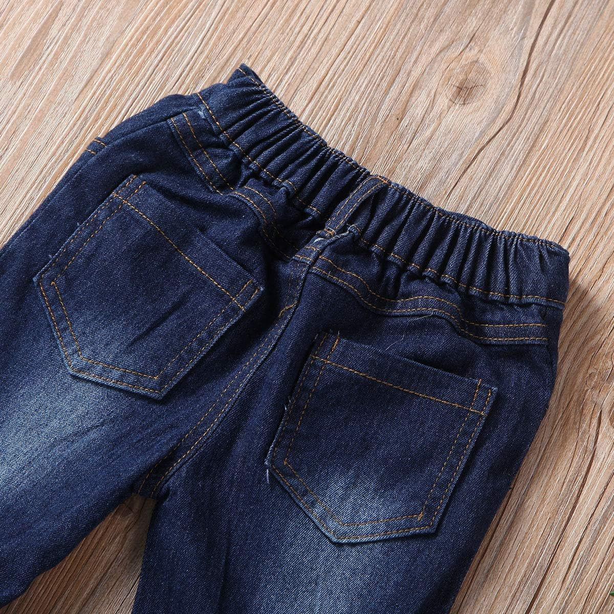 Toddler Kids Girls Bell Bottom Jeans Ruffle Flare Raw Hem Denim Pant Trousers High Waisted Wide Leg Pants Leggings