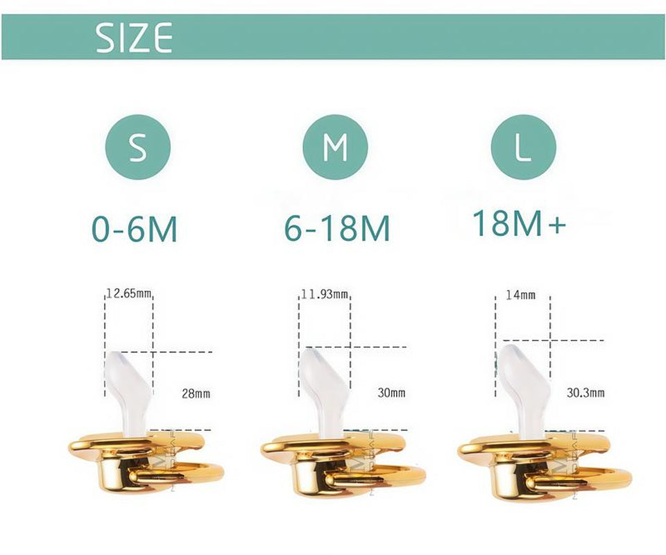 MIYOCAR Custom Gold Bling Baby Pacifier with Personalized Clip for Newborns and Babies Customized Baby Bling Binky &Clip Set Bling Pacifier