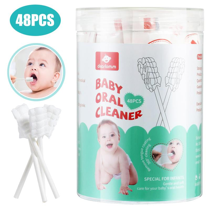 Baby Tongue Cleaner, Newborn Baby Toothbrush, 96PCS Disposable Infant Toothbrush Clean Baby Mouth,Gauze Gum Cleaner Toothbrush Baby Oral Cleaning Stick Dental Care for 0-36 Month Baby
