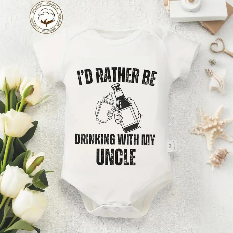 Id Rather Be Drinking with My Uncle Baby ONESIE, Uncle Baby ONESIES Brand, Funny Uncle Baby Bodysuit, Uncle Announcement Baby Onesie
