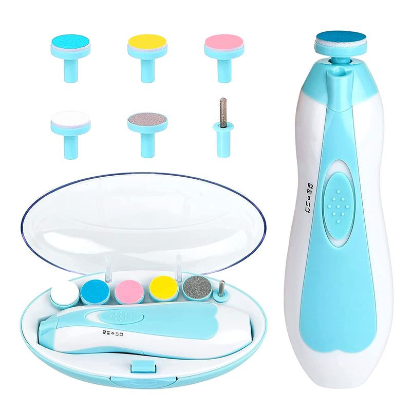 Baby Nail Trimmer Electric and Baby Grooming Kit,Baby Nail Clippers, 6 in 1 Baby Nail File,Nail File Baby Grooming Kit Manicure Set for Toddler or Adults,Blue