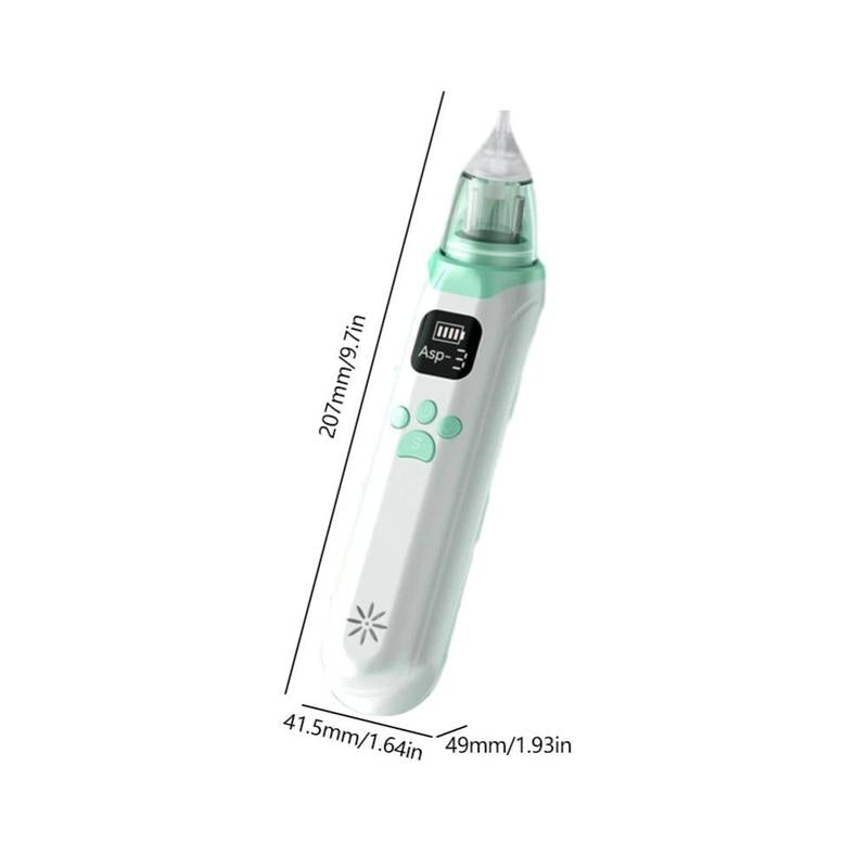 Electric Baby Nasal Aspirator, Rechargeable Nose Suction Tool with 3 Silicone Tips, Baby Nose Sucker with Pause & Music & Light Soothing Function, Baby Essentials