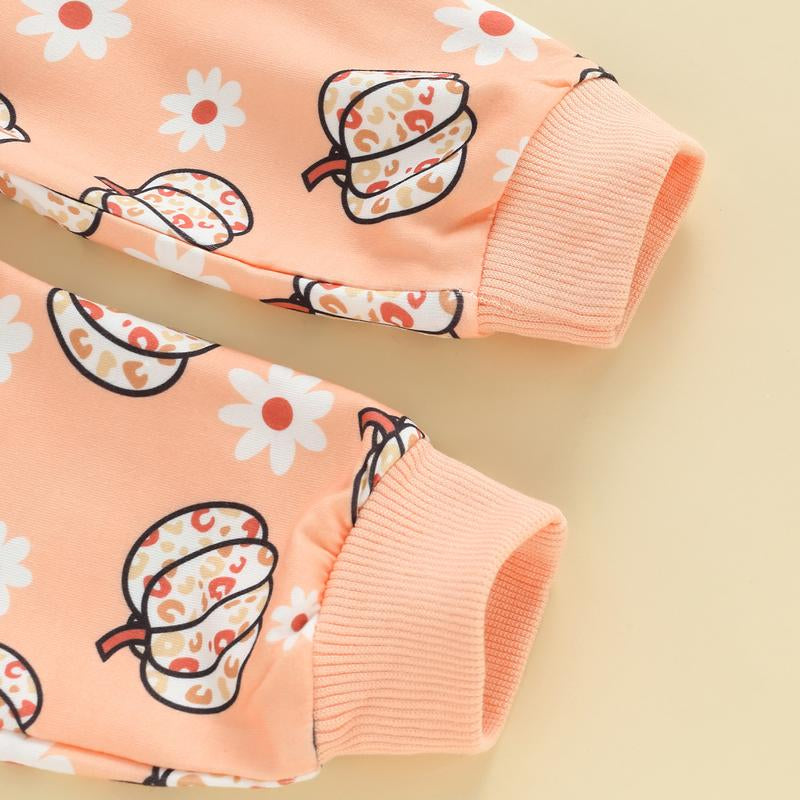 LAGKIYOJ Halloween Toddler Baby Girl Outfits Cute Pumpkin Sweatshirt Tops Warm Pants Set Infant Girl Fall Winter Clothes