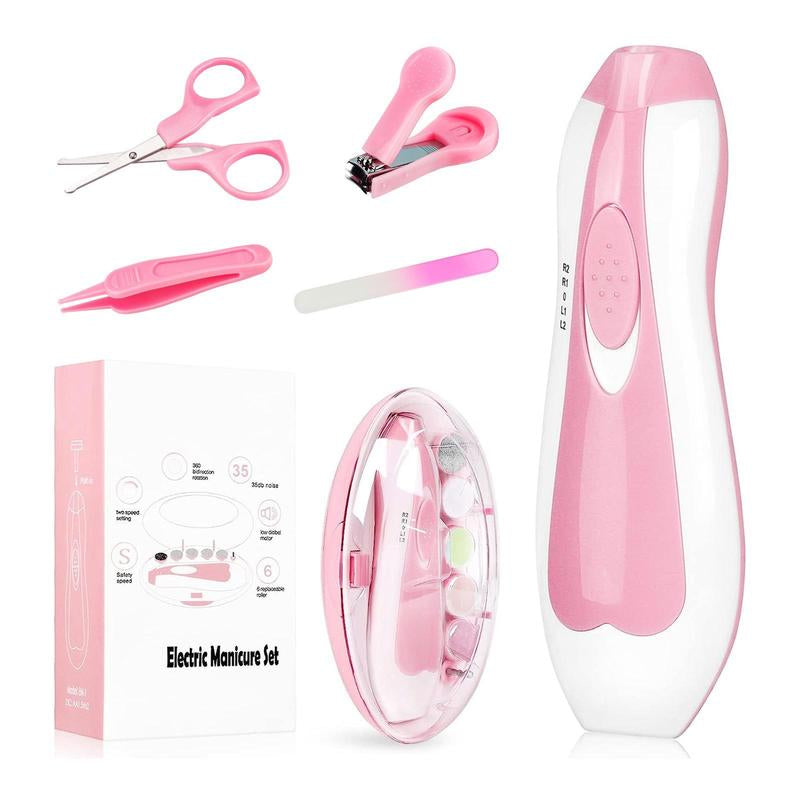 Baby Nail Trimmer Electric and Baby Grooming Kit,Baby Nail Clippers, 6 in 1 Baby Nail File,Nail File Baby Grooming Kit Manicure Set for Toddler or Adults,Blue