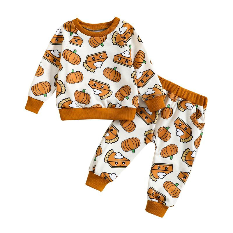 LAGKIYOJ Halloween Toddler Baby Girl Outfits Cute Pumpkin Sweatshirt Tops Warm Pants Set Infant Girl Fall Winter Clothes