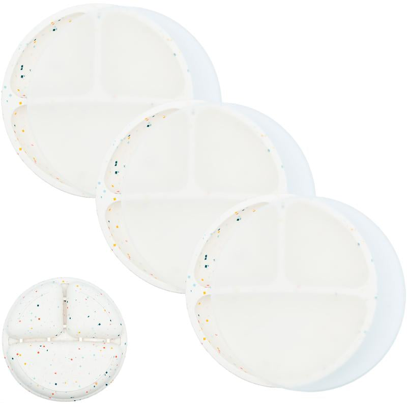 Weesprout Baby Plates with Lids, Food Grade Silicone Divided Plates for Kids - 3 Pack