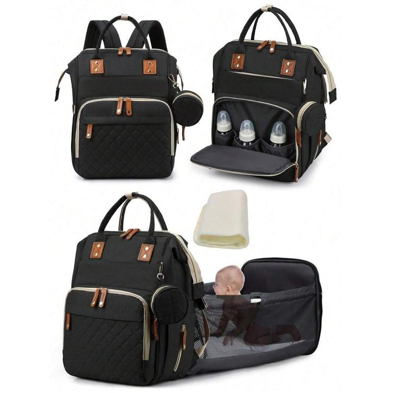 1Pc Baby Diaper Bag Backpack with Changing Station, Multifunction Portable Waterproof Large Capacity Travel Baby Changing Bags, Baby Stuff Organizer , Baby Registry Search, Baby Diaper Bags for Boys & Girls, Newborn Baby Essential Gifts Comfort