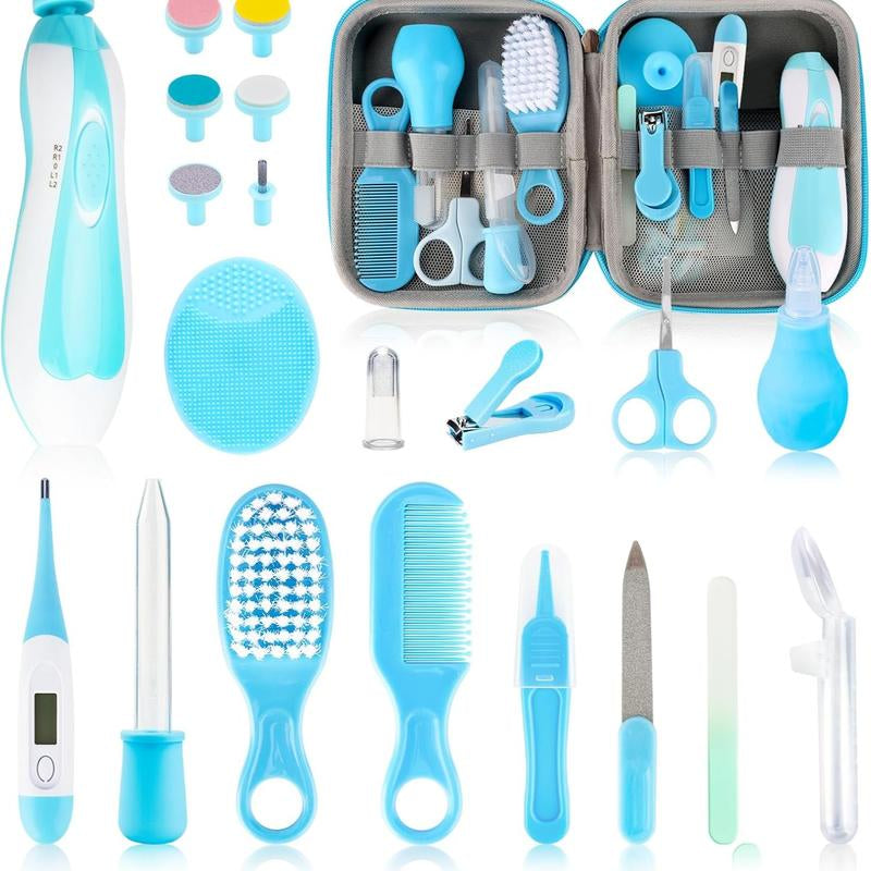 Baby Nail Trimmer Electric and Baby Grooming Kit,Baby Nail Clippers, 6 in 1 Baby Nail File,Nail File Baby Grooming Kit Manicure Set for Toddler or Adults,Blue