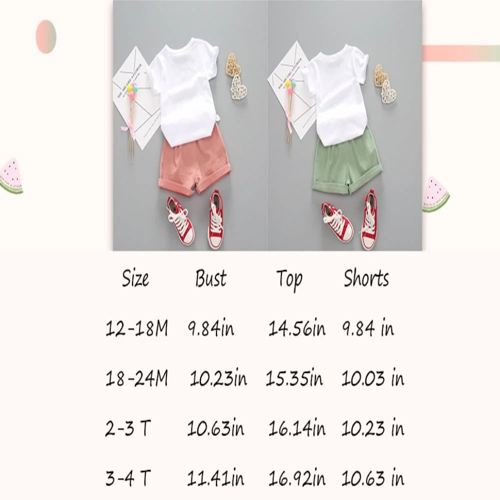Baby Girl Summer Short Set Female Cute T-Shirt Shorts 2Pcs Clothes Outfits