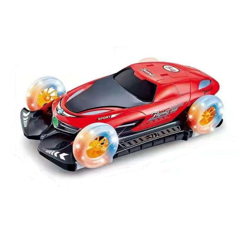 Automatic Electric Flying LED Car for Kids, 360°Rotating Stunt Car with Spins & Music and 4WD Transformation, Perfect Gift for Halloween Xmas