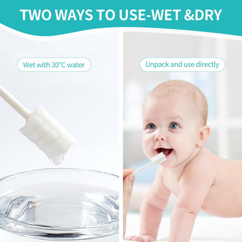 Baby Tongue Cleaner, Newborn Baby Toothbrush, 96PCS Disposable Infant Toothbrush Clean Baby Mouth,Gauze Gum Cleaner Toothbrush Baby Oral Cleaning Stick Dental Care for 0-36 Month Baby