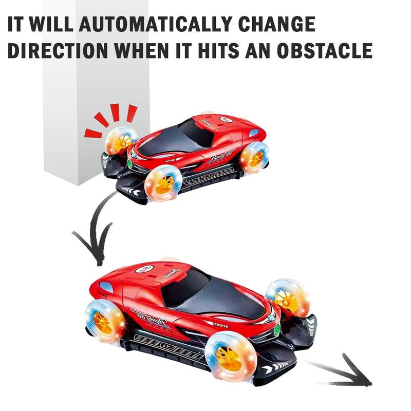 Automatic Electric Flying LED Car for Kids, 360°Rotating Stunt Car with Spins & Music and 4WD Transformation, Perfect Gift for Halloween Xmas