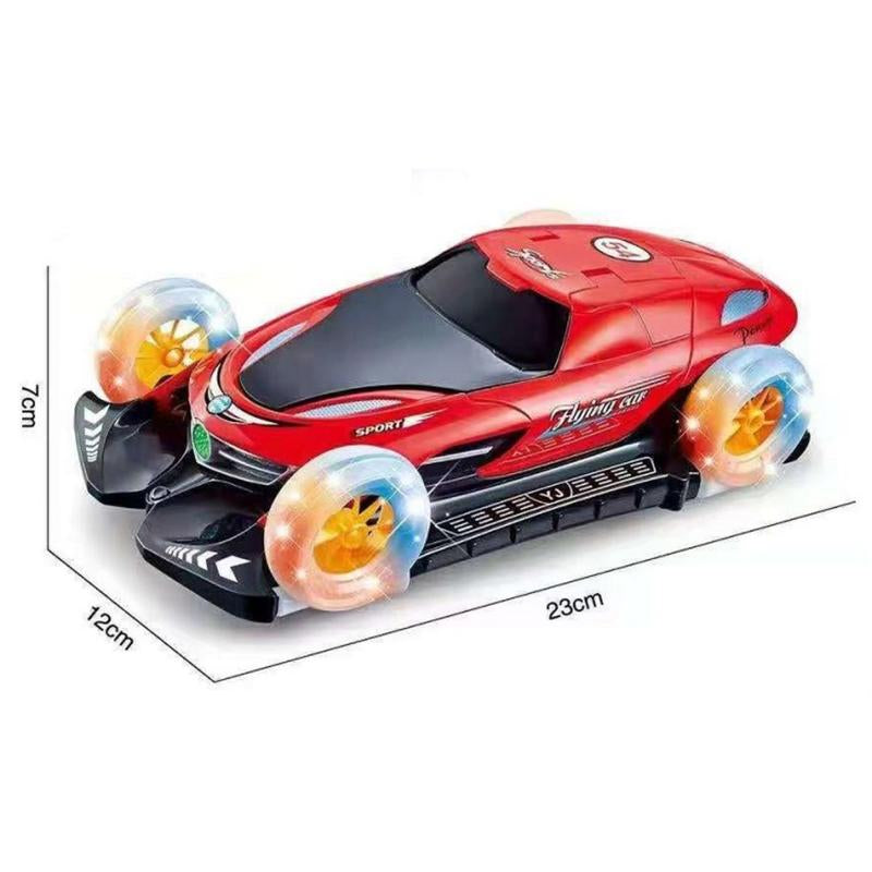 Automatic Electric Flying LED Car for Kids, 360°Rotating Stunt Car with Spins & Music and 4WD Transformation, Perfect Gift for Halloween Xmas