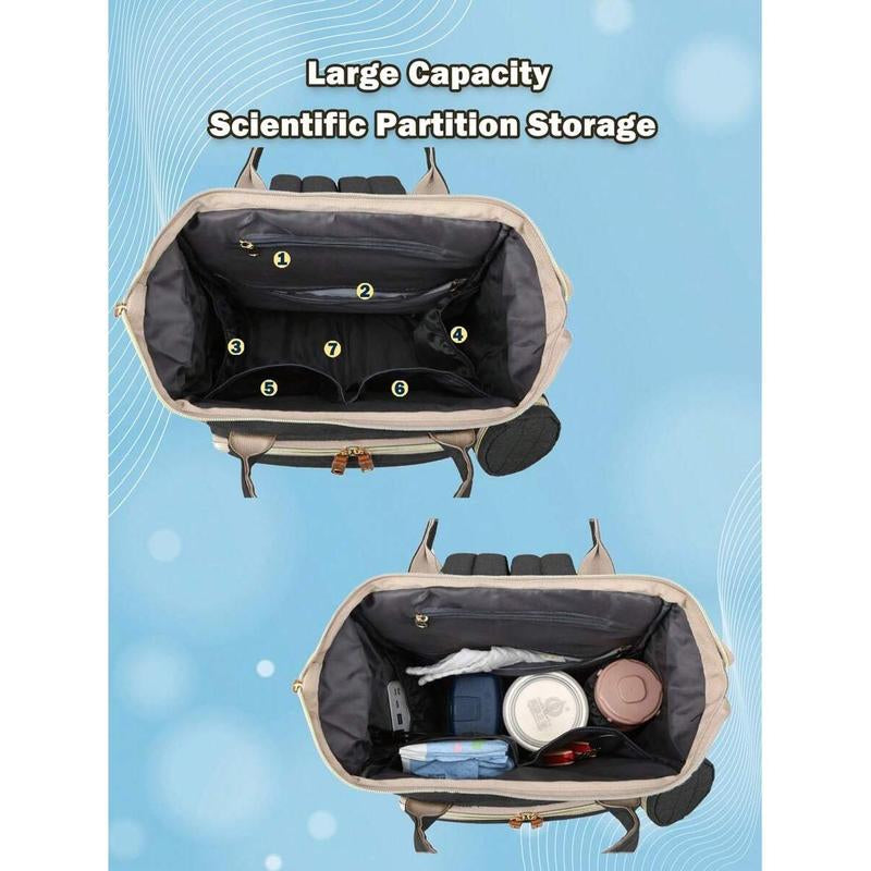 1Pc Baby Diaper Bag Backpack with Changing Station, Multifunction Portable Waterproof Large Capacity Travel Baby Changing Bags, Baby Stuff Organizer , Baby Registry Search, Baby Diaper Bags for Boys & Girls, Newborn Baby Essential Gifts Comfort