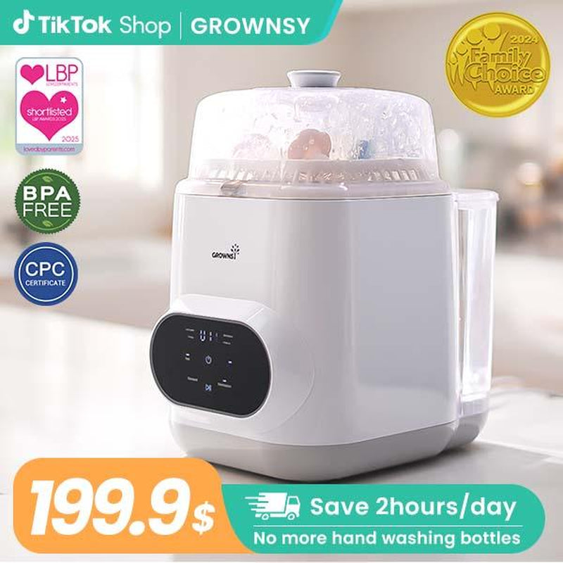 Grownsy Bottle Washer Pro, All-In-One Bottle Washer for Pump Parts,Baby Essentials,Baby Toys-Time Saving, 2025 New