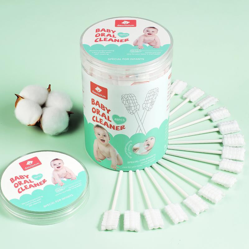 Baby Tongue Cleaner, Newborn Baby Toothbrush, 96PCS Disposable Infant Toothbrush Clean Baby Mouth,Gauze Gum Cleaner Toothbrush Baby Oral Cleaning Stick Dental Care for 0-36 Month Baby