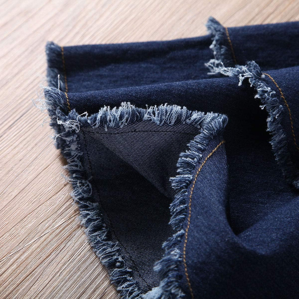 Toddler Kids Girls Bell Bottom Jeans Ruffle Flare Raw Hem Denim Pant Trousers High Waisted Wide Leg Pants Leggings