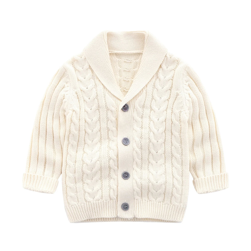 Baby Boys Girls Knit Cardigan Sweater, Toddler Baby Girls Boys Solid Spring Winter Long Sleeve Button Knit Sweater Coat Clothes Children'S Knitted Hooded Jumpsuits