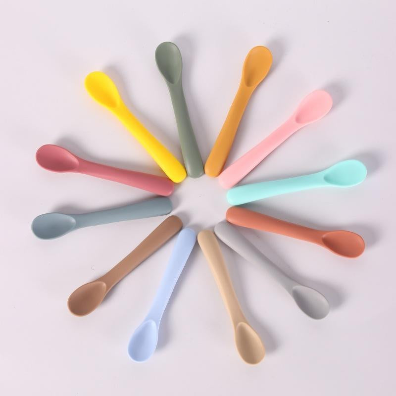 Silicone Baby Spoon Set, Baby Feeding Spoon, Baby Utensils for Self Feeding, Safe Baby Feeding Tool for Home & Travel