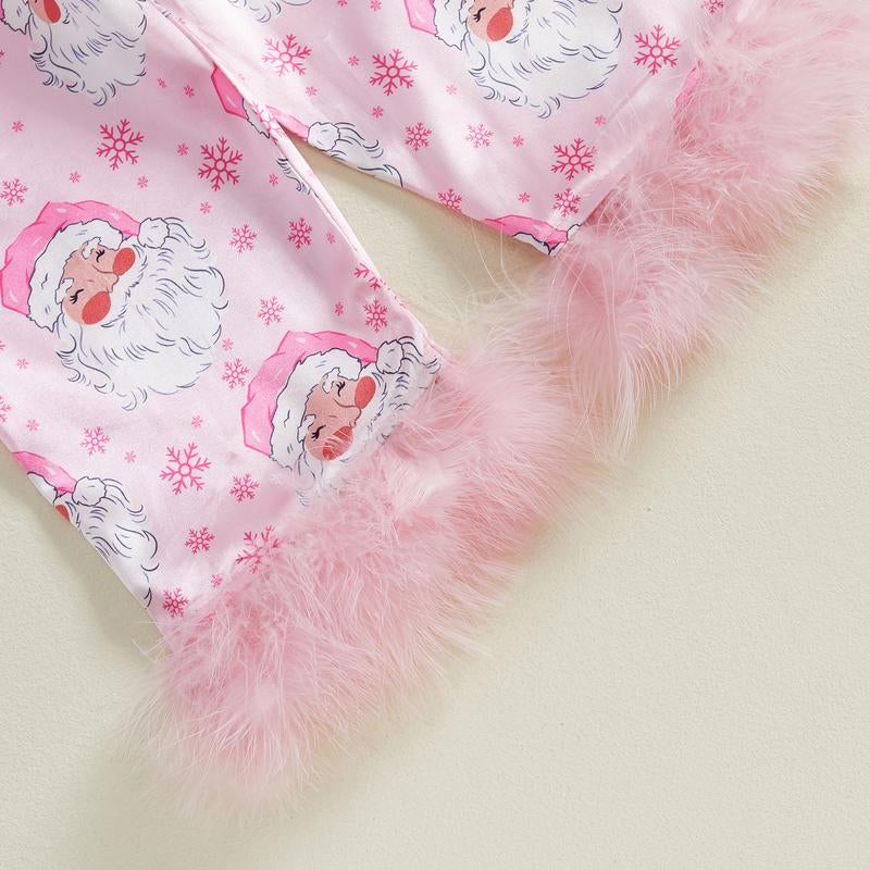 Toddler Baby Girls Christmas Satin Silk Pajamas Button down 2 Piece Pajama Set Big Kids Teen Girls Pjs Nightgown Outfits