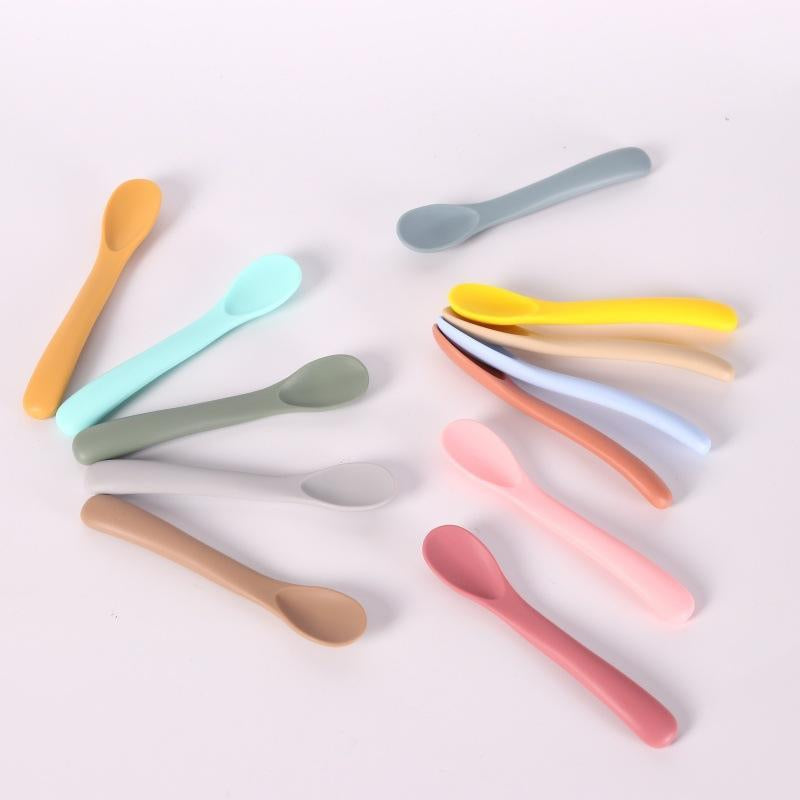 Silicone Baby Spoon Set, Baby Feeding Spoon, Baby Utensils for Self Feeding, Safe Baby Feeding Tool for Home & Travel