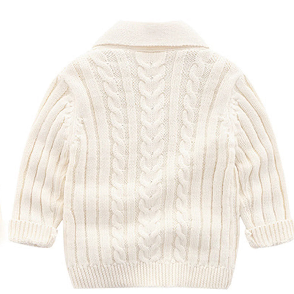 Baby Boys Girls Knit Cardigan Sweater, Toddler Baby Girls Boys Solid Spring Winter Long Sleeve Button Knit Sweater Coat Clothes Children'S Knitted Hooded Jumpsuits