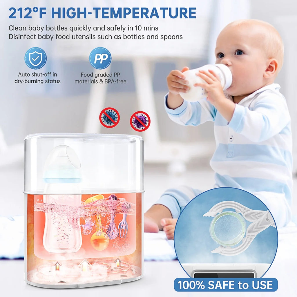 Baby Bottle Warmer, Dual Bottle 12-In-1 Fast Milk Warmer with 24H Accurate Temperature Control & Auto-Off, Baby Food Heater W/ Appointment &Timer for Breastmilk or Formula, LCD Display, Bpa-Free