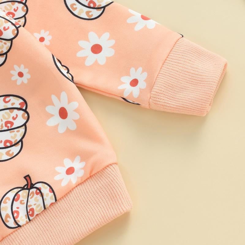 LAGKIYOJ Halloween Toddler Baby Girl Outfits Cute Pumpkin Sweatshirt Tops Warm Pants Set Infant Girl Fall Winter Clothes