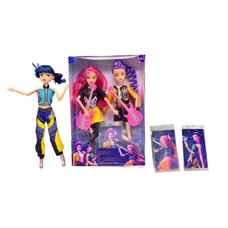 Kpop Demon Hunters Anime Action Figure Doll 11.5 Inches–12 Joint Movable Anime-Rumi, Mira and Zoey, Anime-Inspired Collectible Dolls, Mystery Box Merch Gift for Fans & Kids-Desk Display-Kpop Idol Merch Collectibles -Halloween Christmas Gift, Festivals