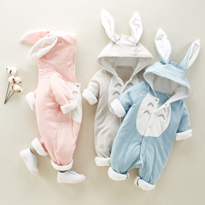 Baby Winter Romper - Hooded Cotton Padded Onesie for Newborns