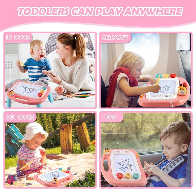 Toddler Toys, Toys for Girls, Magnetic Drawing Doodle Board Kids Toys Etch a Pad Sketch,Toddler Girl Toys for Educational Learning of Age 2 3 4 Girls Birthday Christmas Gifts，Pink