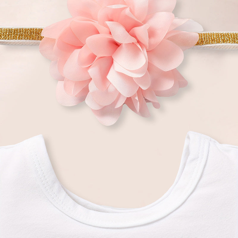 Newborn Baby Girl Outfits Infant Letter Print Romper Tutu Skirt Headband Coming Home Clothes Set