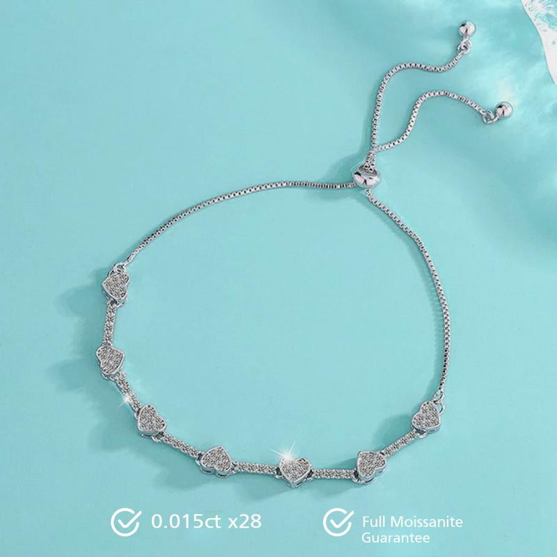 Xienna Heart Moissanite Bracelet 0.6 CT - round Cut - Lore Jewelry