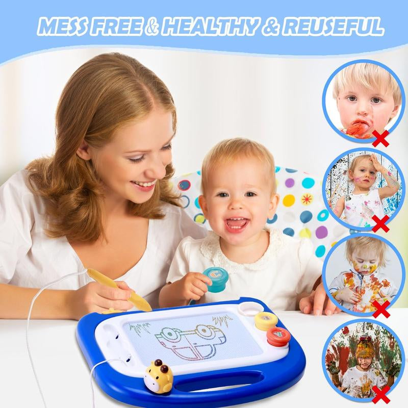 Toddlers Toys Ages2-3, Magnetic Drawing Board, Toddler Boy Toys for 2 3 Year Old, Doodle Board Pad Learning and Educational Toys for 2-3 Yr Kids Birthday Gifts - Blue