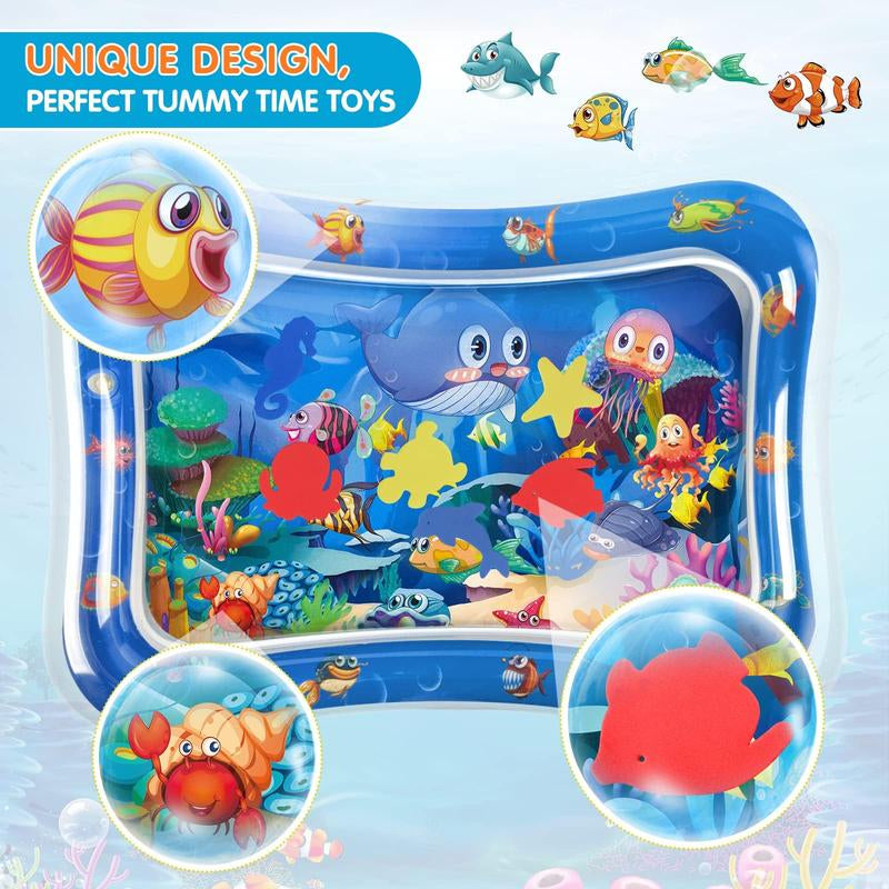 Inflatable Tummy Time Mat Premium Water Play Mat Toys Portable Strengthen Your Baby'S Muscles Sensory Board Playpen Tcg Playmat