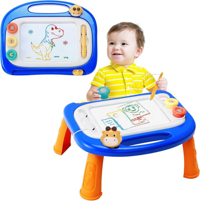Toddlers Toys Ages2-3, Magnetic Drawing Board, Toddler Boy Toys for 2 3 Year Old, Doodle Board Pad Learning and Educational Toys for 2-3 Yr Kids Birthday Gifts - Blue